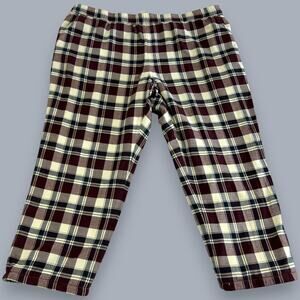 L.L. Bean XXL Lounge Pants Fleece Lined 28" Inseam Burgundy Beige 518904